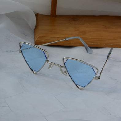 Blue Retro Triangle Sunglasses