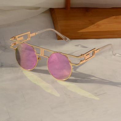Mirror Purple Vintage Aviator Style Sunglasses