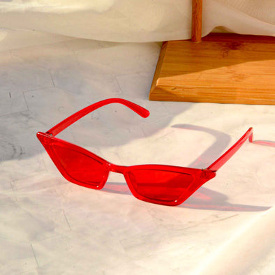 Red Retro Rectangle Sunglasses
