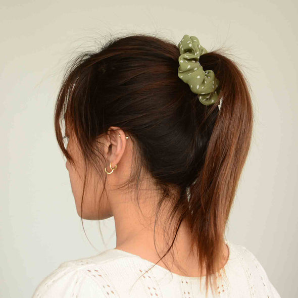 Green Dot Scrunchie