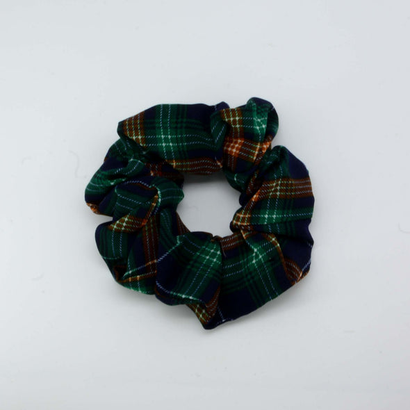 Green Grid Scrunchie
